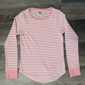 Old Navy - long sleeve - girls XL - pink and white striped